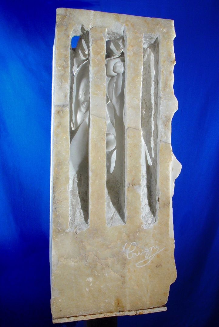 CHIODO FISSO - marmo bianco di Carrara - cm 64x28x42 - 1979