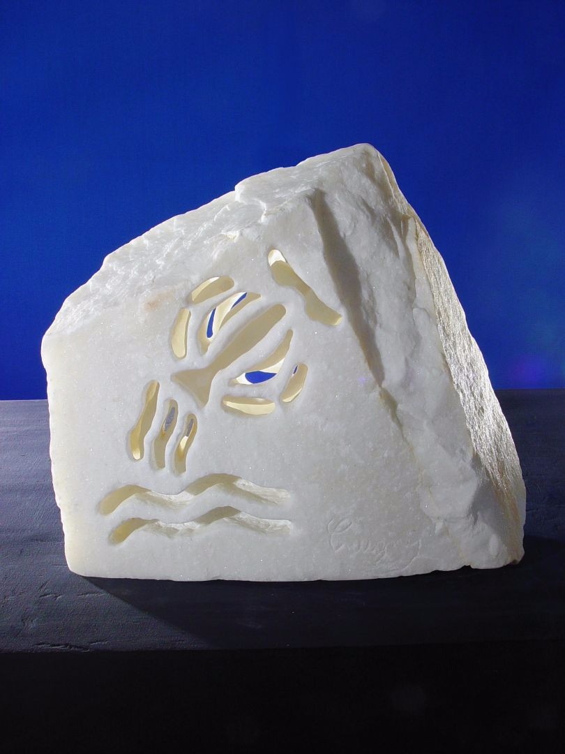 AQUARIO - marmo bianco di Carrara - cm 25x23x9 - 2000
